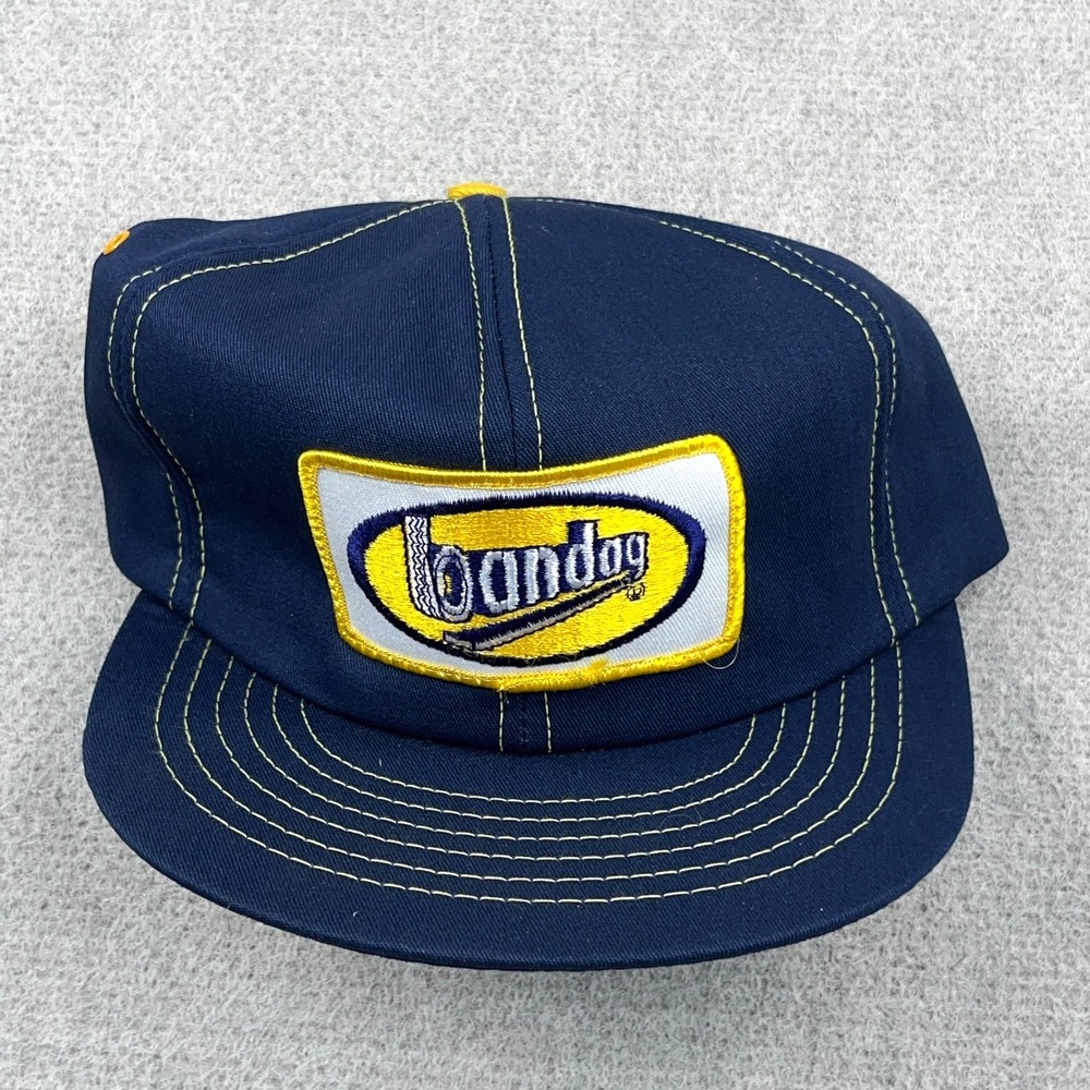 Vintage Swingster Trucker Hat Banda Coal Mining Patch USA Made 90s Snapback Blue